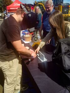 Student practicing welding